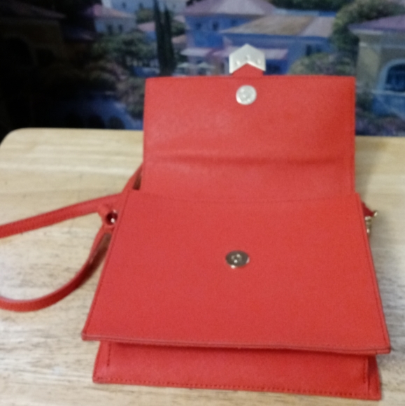 Badgley Mischka “Jane Saffiano”Red Crossbody,Designed In Italy.🇮🇹🍾🛍 - Picture 7 of 14